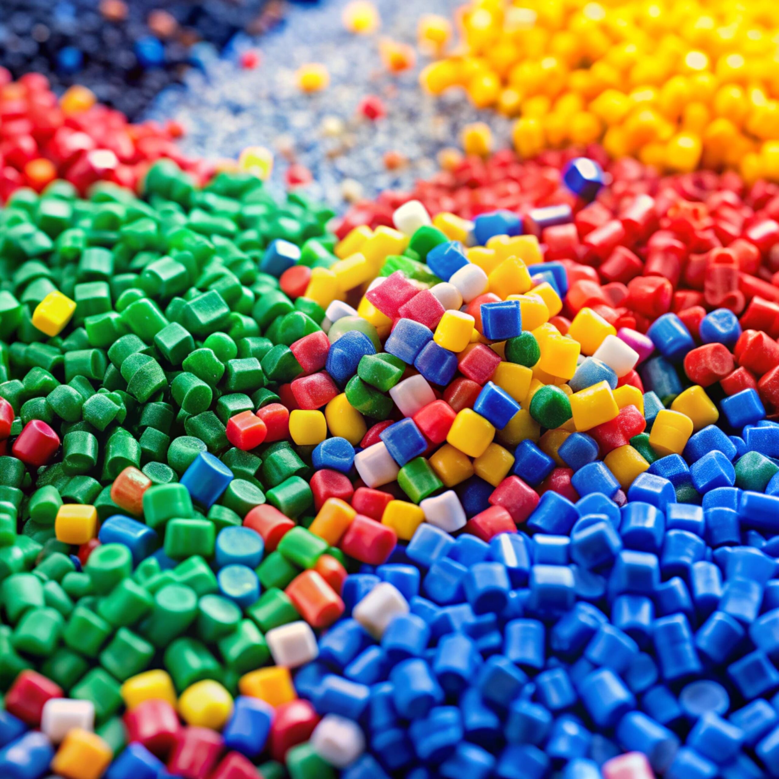 Plastic polymer granules, Color paint that can be used in granular paint plastic and various products Colourful close up!